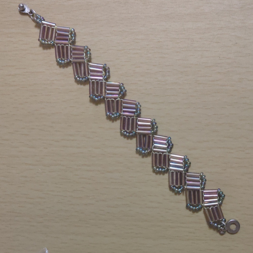Ric Rac Bugle Beads Bracelet 6.75"